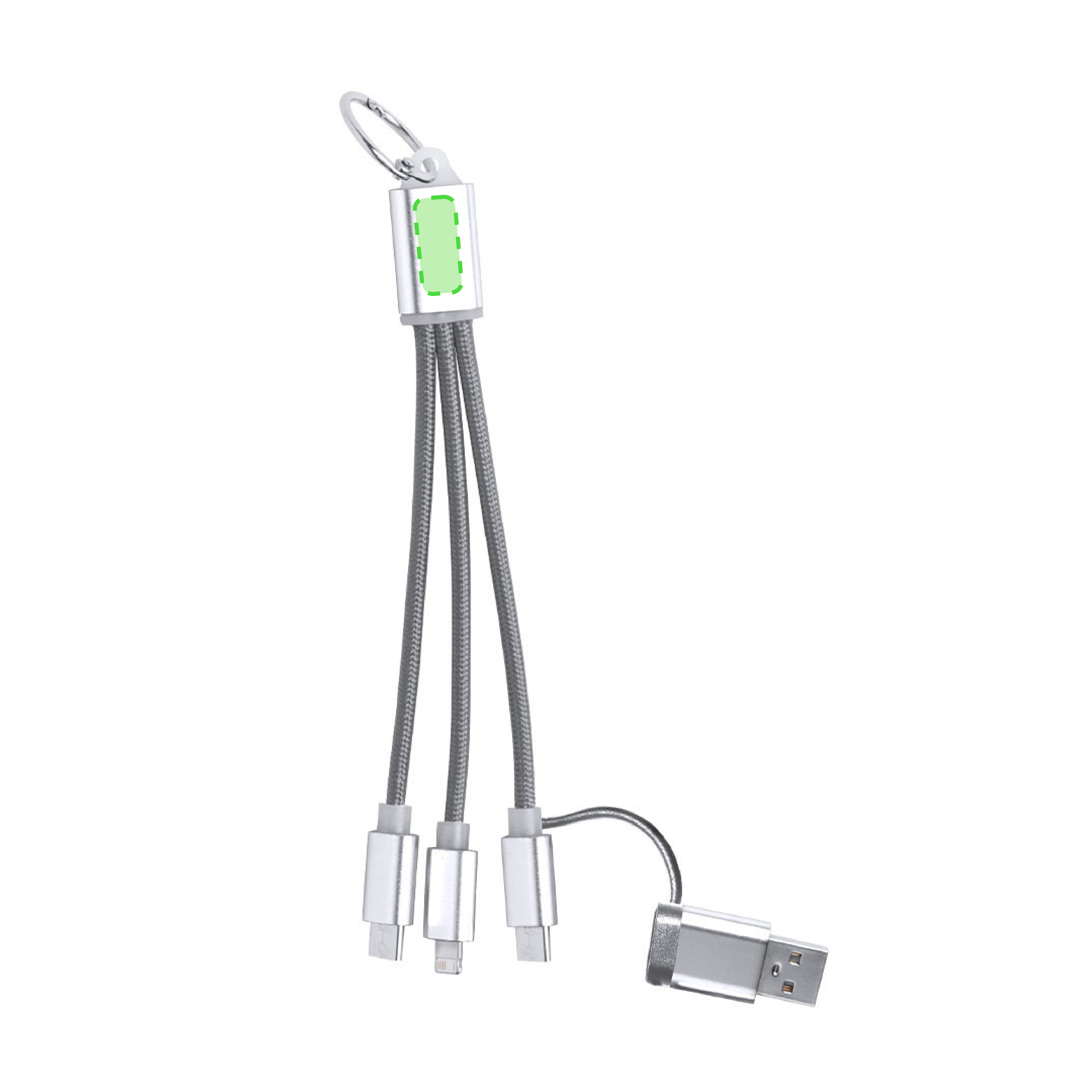 In the body of the USB side B