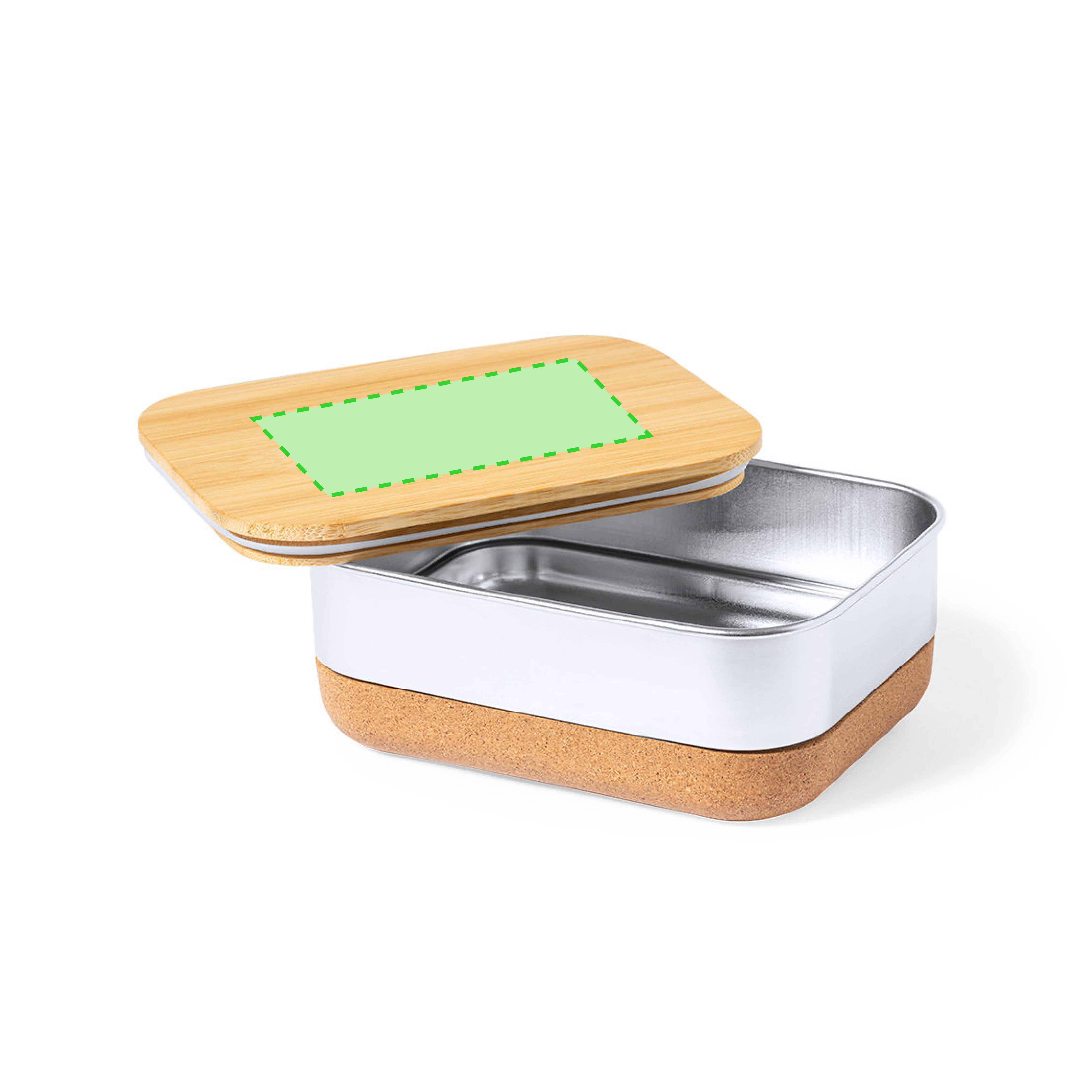 Centered on  lid
