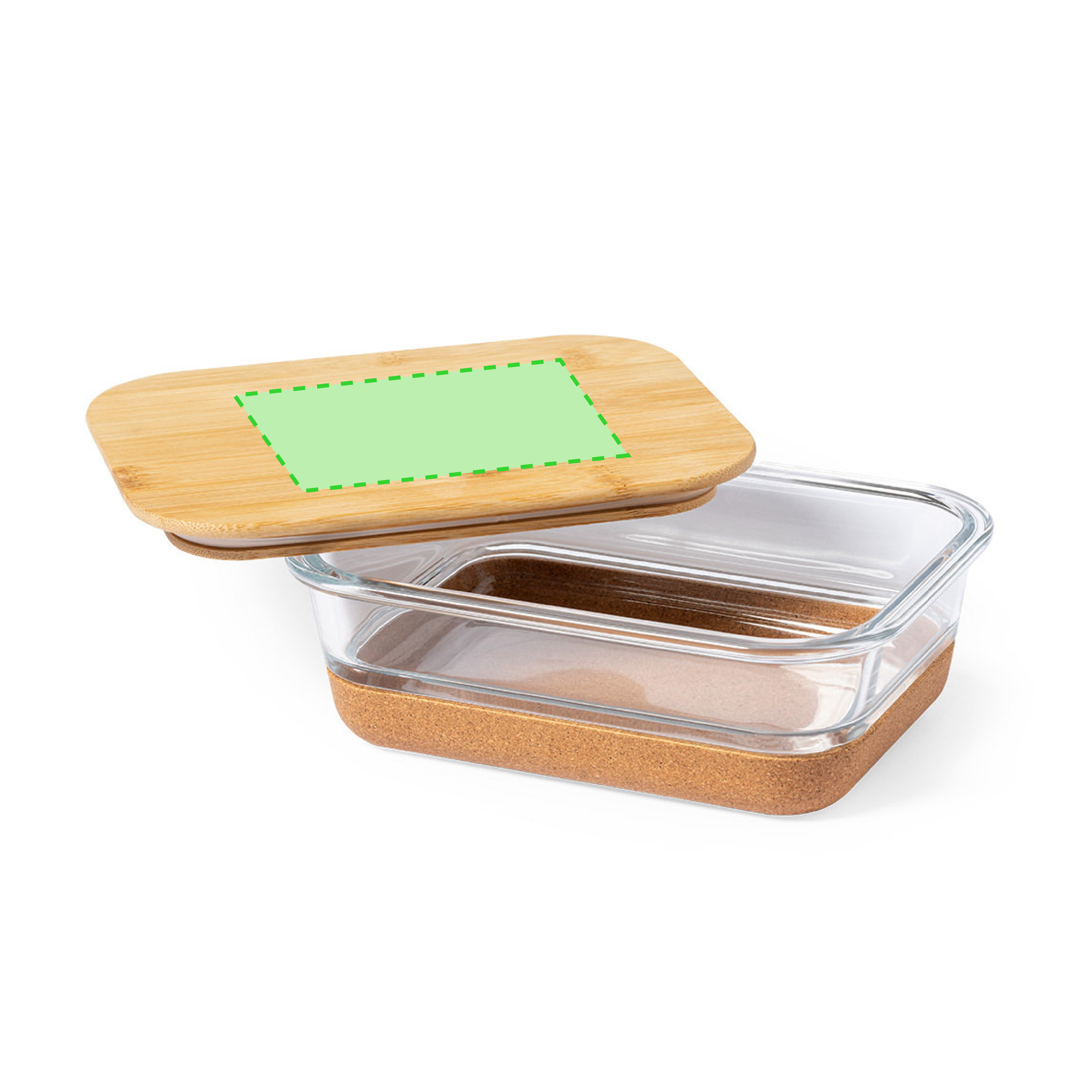 Centered on  lid