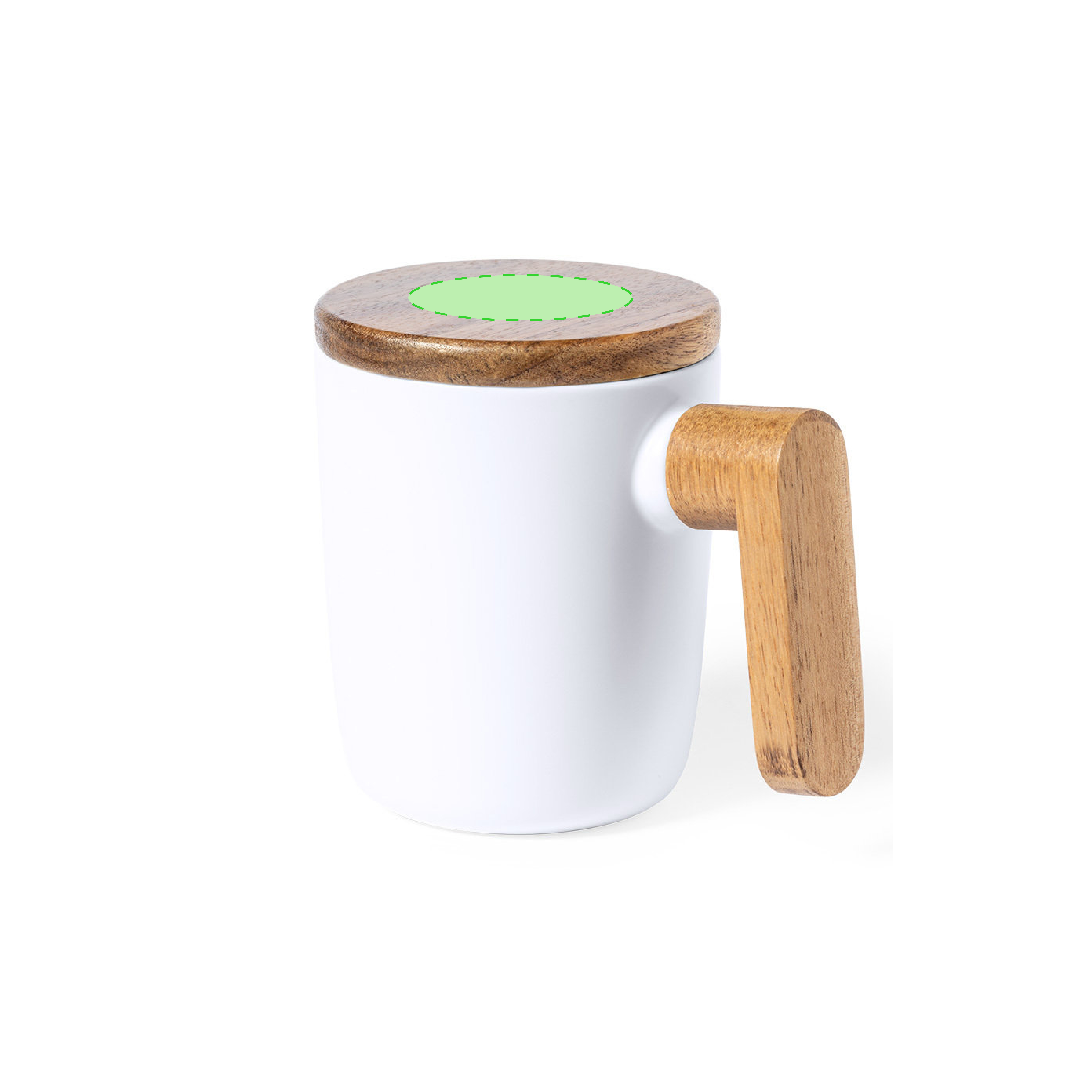 Centered on lid