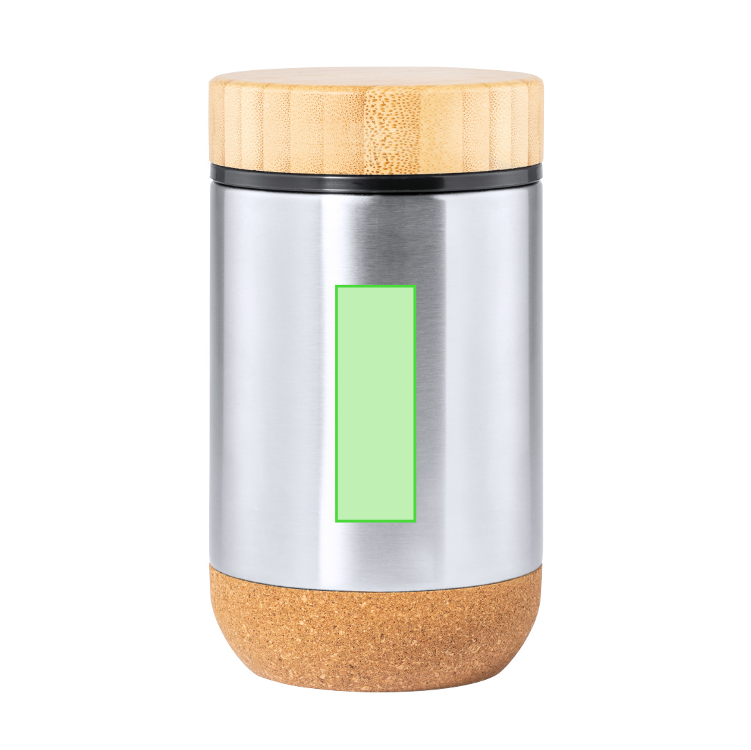 Centered on container