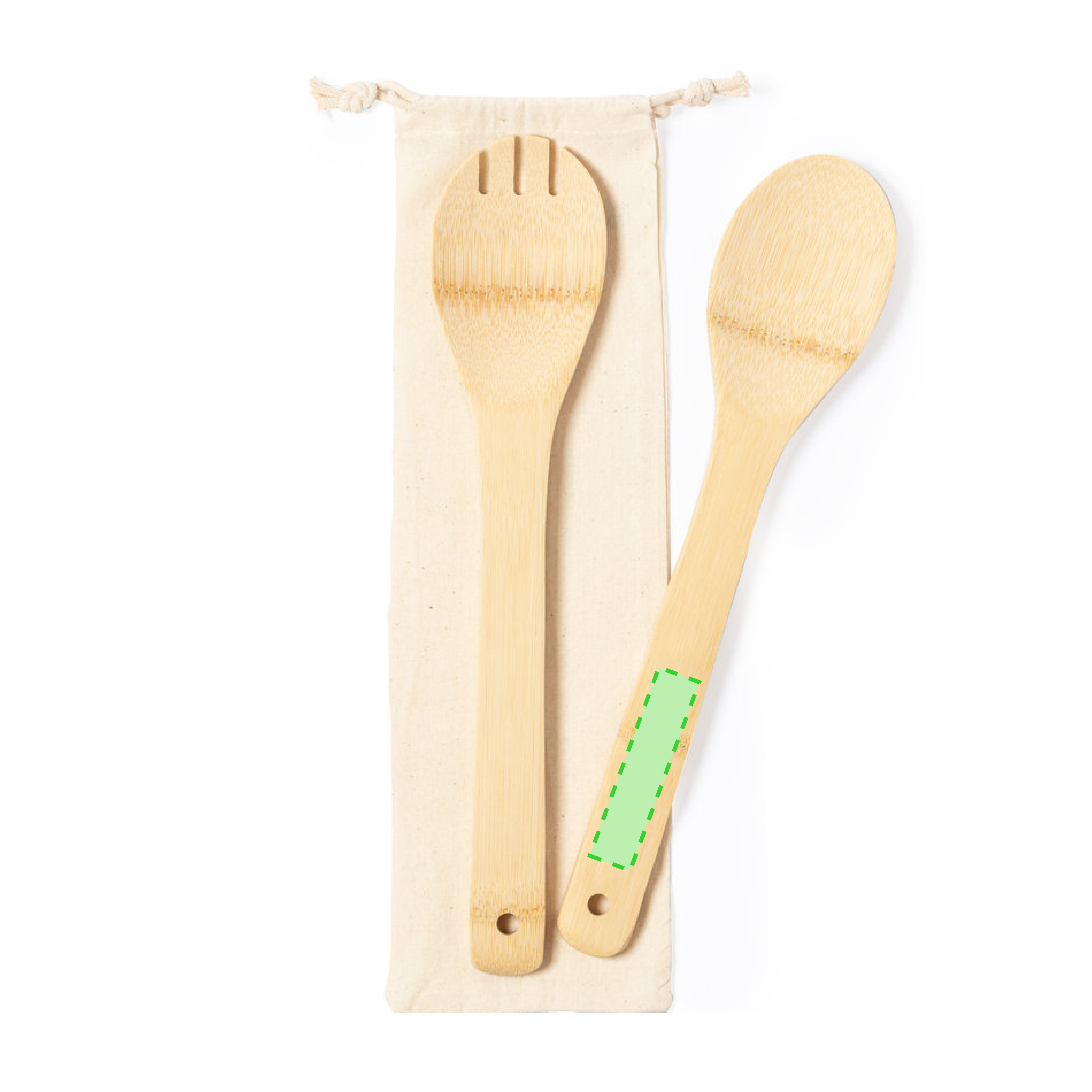 In the handle of the fork