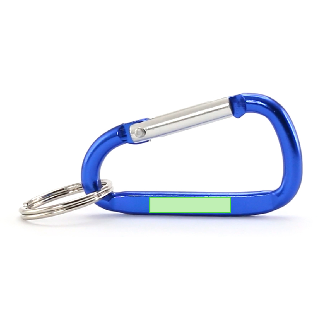 In the flat part of the carabiner