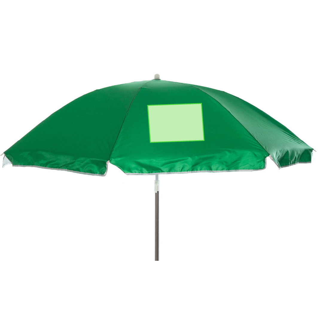 In one panel of the umbrella