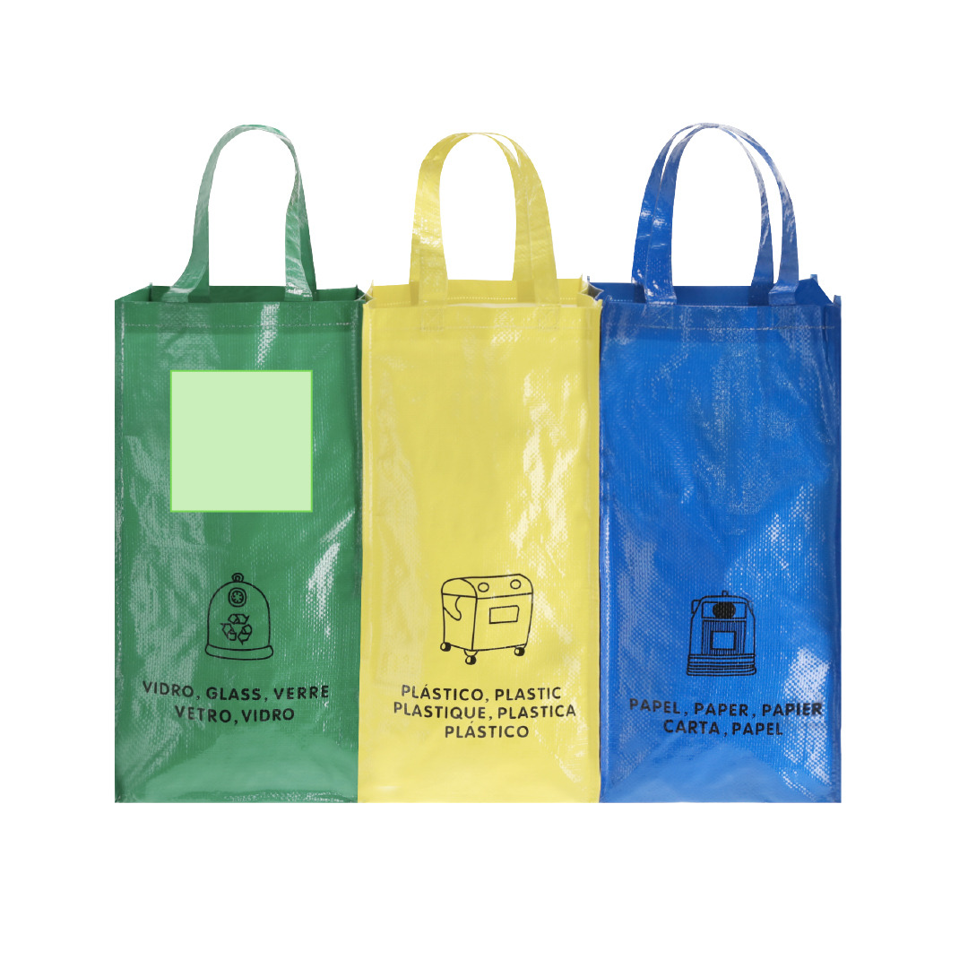 In the face A blue bag