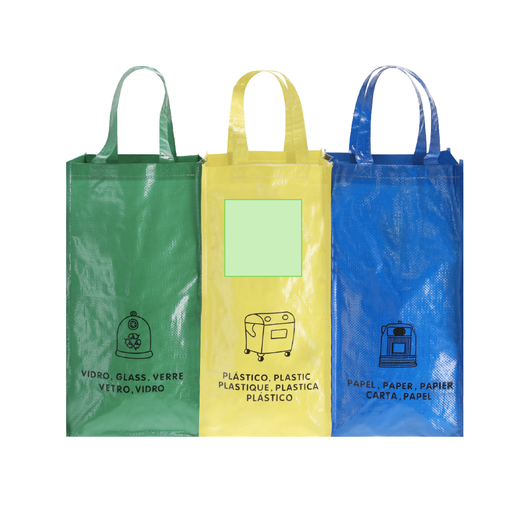 On the yellow bag