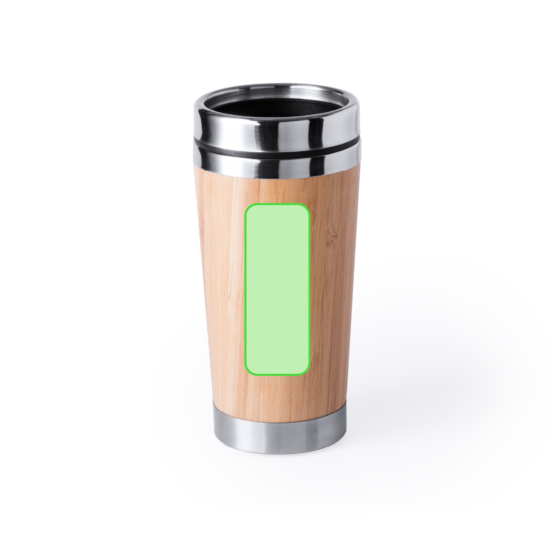 Centered on the side of bottle