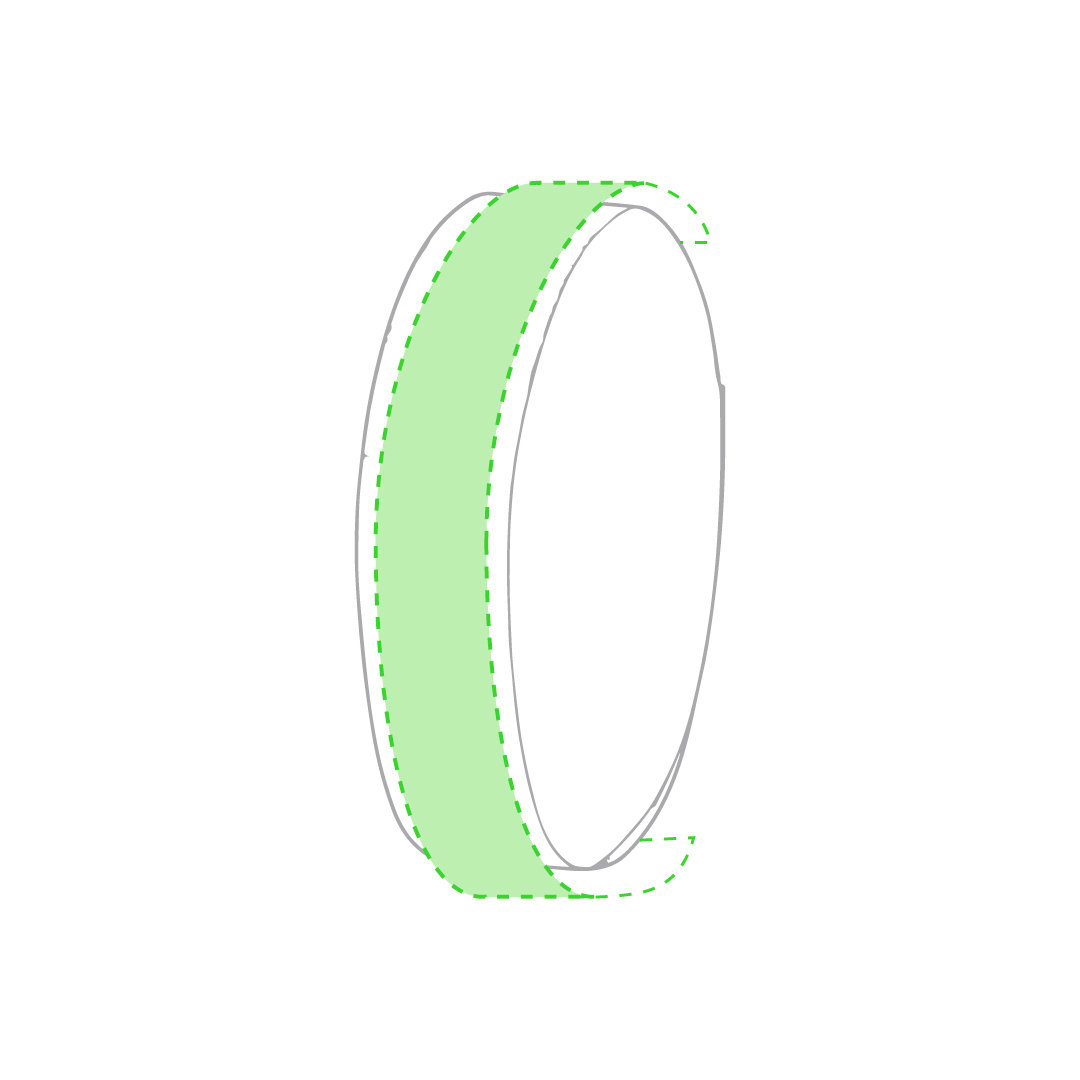 Centered on the bracelete
