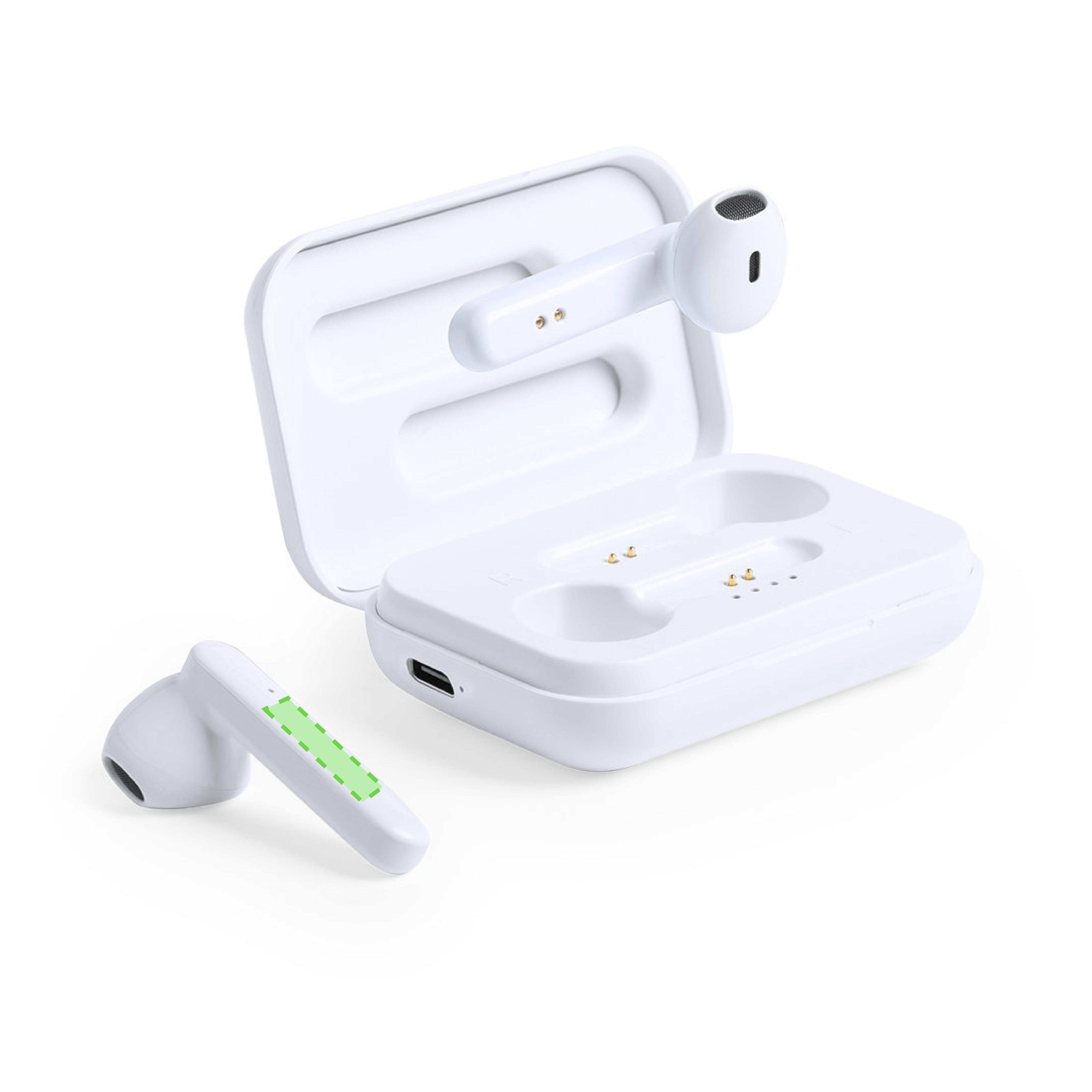 Centered on the side earphone