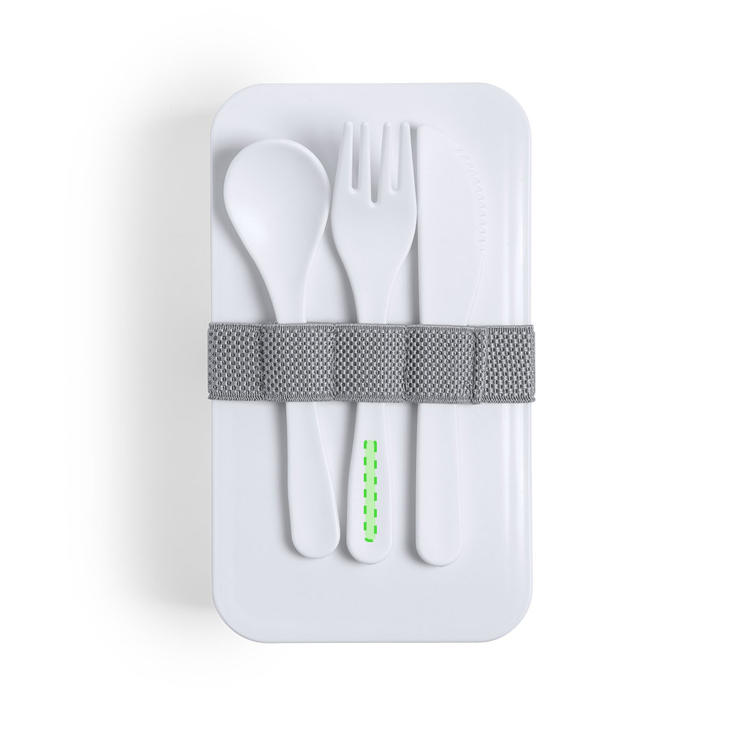 In the handle of the fork
